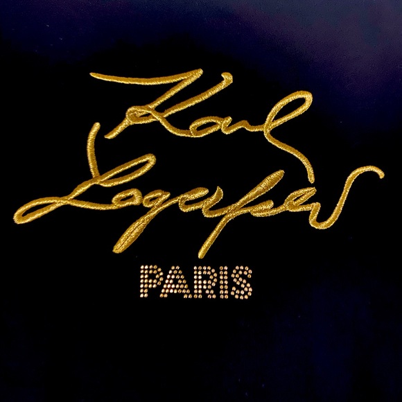 Karl Lagerfeld Paris Gold Embroidery on Black TShirt Women’s Unisex size XL - Picture 5 of 9